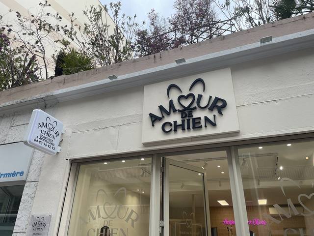 Enseigne & signalétique — Amour de Chien : enseigne lettres relief toilettage canin