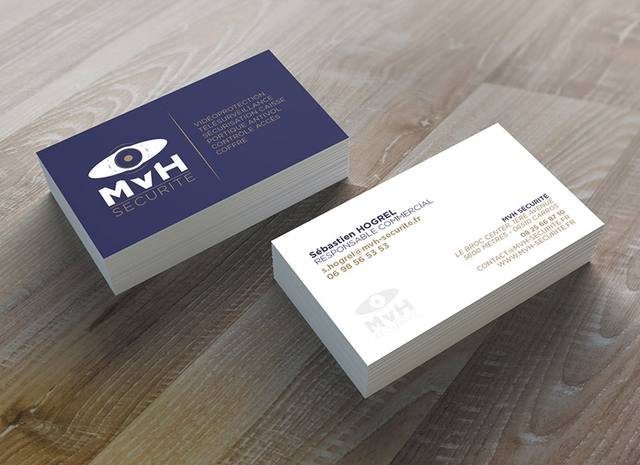 Graphisme & identité — MVH Sécurité : carte de visite societe securite