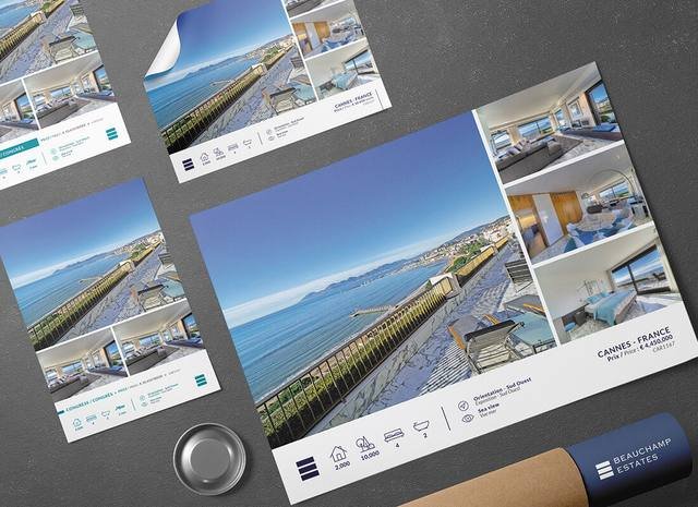 Impression grand format — Agence immobilière : fiche vitrine backlight lumiere diffusante