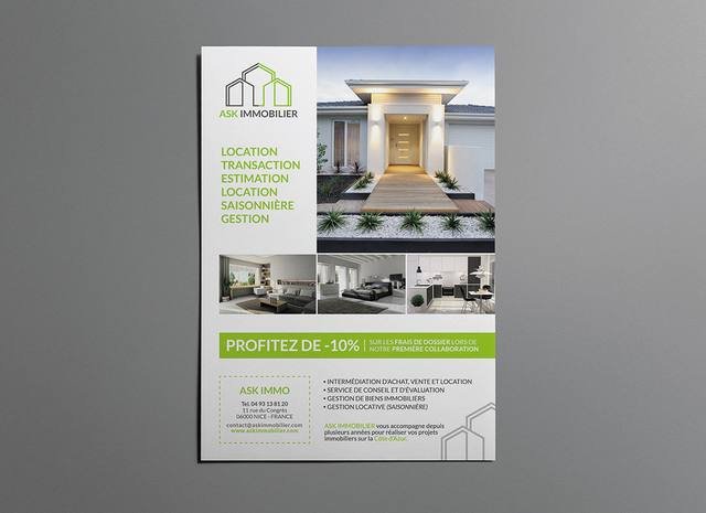 Impression grand format — ASK Immo : flyer immobilier 170g
