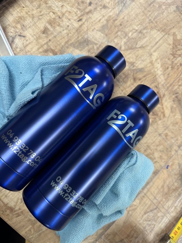objets-publicitaires — F2Tag : gourde metal bleue