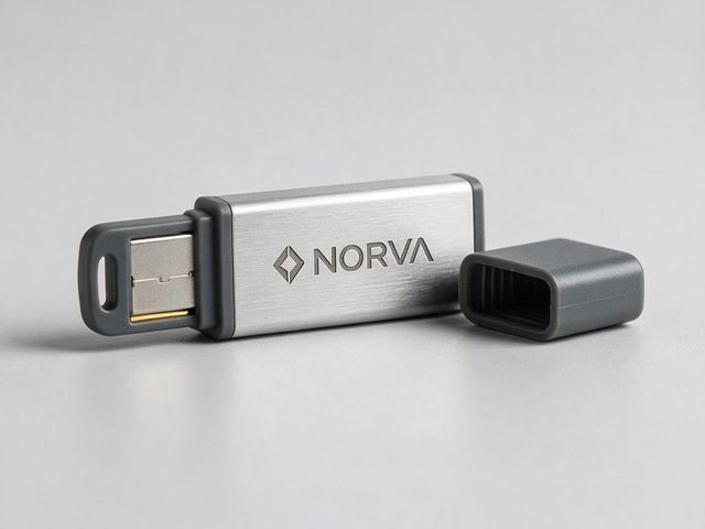 Clé USB en aluminium gravée au logo d'entreprise, objet publicitaire