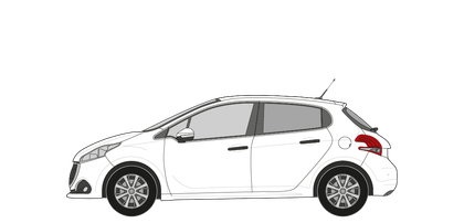 Voiture particulière vue de profil, carrosserie nue